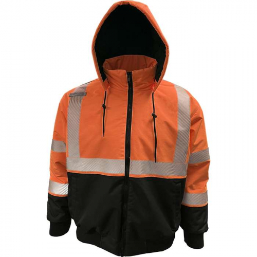 PIP 430PS-OB-XL, Reflective Apparel™, ANSI Type R Class 3 Heavy-Duty Water-Resistant Bomber Jacket